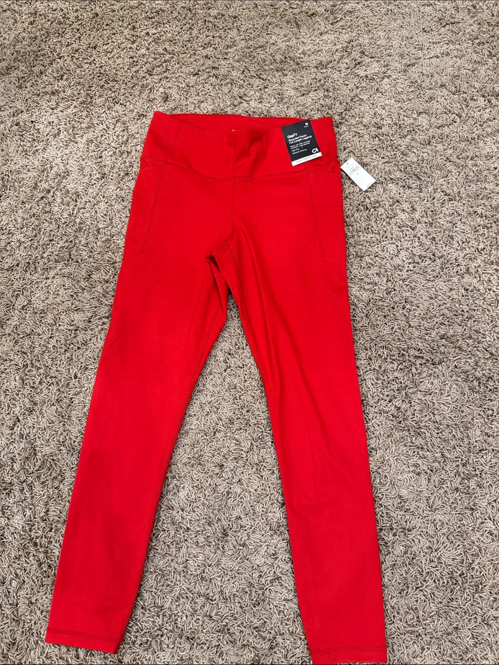 Women's GAP Bright Red Stretch Leggings with pockets!